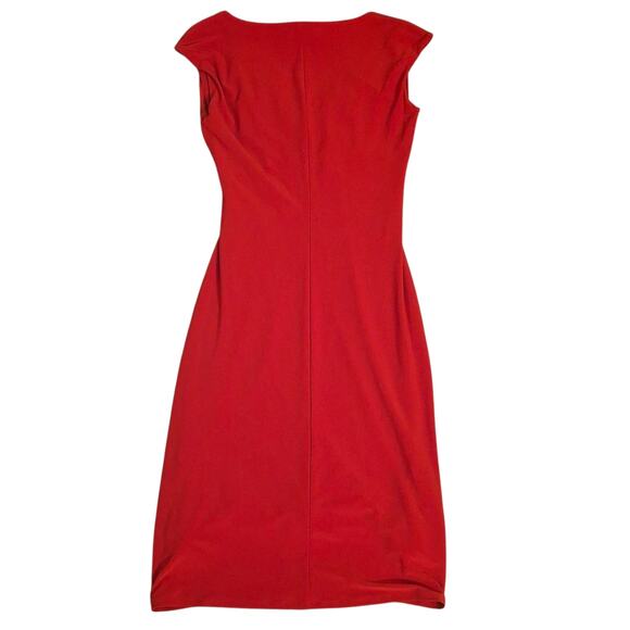 Lauren Ralph Lauren Red Cocktail Midi Dress - Size 2 - Picture 2 of 9